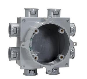 Caja de Conexión para Conducto de PVC Estándar de 8 Entradas y 1 Salida con Conector Moldeado, Caja Redonda para Muro de Hormigón - Product Image 2