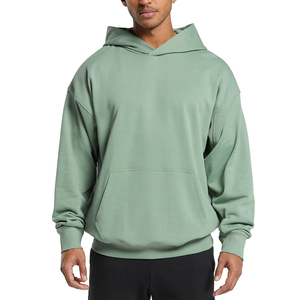 Sweats à capuche délavés à l'acide pour hommes tendance en coton/polyester respirant brodé avec logo personnalisé - Product Image 1
