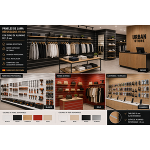 Particle Board White Profile 1200x2440mm Slatwall Display with Aluminum <b>Frame</b> and Reinforced Inserts - Product Image 4