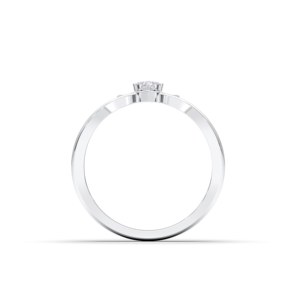 Juego de puntas de diamante de corte redondo de moissanita de 0,05 quilates, anillo de susurro de pétalos, hecho en platino para ella, de quilates, de 1/2 ", hecho en platino - Product Image 2