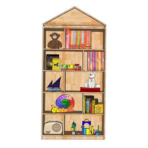Étagère de bibliothèque en bois de caoutchouc au design moderne 100x30x210cm KTMN002 pour écoles et supermarchés - Product Image 2