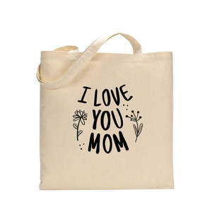 Bolsa de Tela de Algodón Personalizable con la Frase 'Te Amo Mamá' para Expresar Amor a las Madres en el Día de la Madre - Product Image 1
