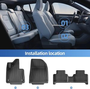 Thảm sàn cho 2024 <span class=keywords><strong>2025</strong></span> <span class=keywords><strong>Volvo</strong></span> ex30 TPE Tất cả thời tiết lót sàn phụ kiện 1st & 2nd toàn bộ thảm xe nội thất màu đen - Product Image 3