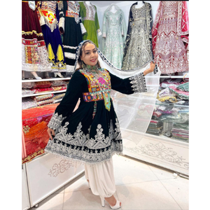 HIGH QUALITY <b>WOMEN</b> PAKISTANI AFGHANI TRADITIONAL <b>DRESS</b> 2024 LATEST DESIGN WHOLESALE CUSTOMIZED COLOURS ODM OEM SERVICE PATHANI - Product Image 2