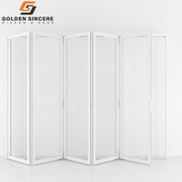 Mur de verre pliant en aluminium 96x80 Vente en gros Patio extérieur Porte pliante en aluminium Porte en verre pliante Porte accordéon