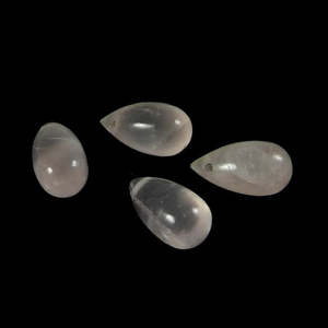 Perles de goutte en vrac de pierres précieuses en quartz rose naturel en gros - Product Image 2