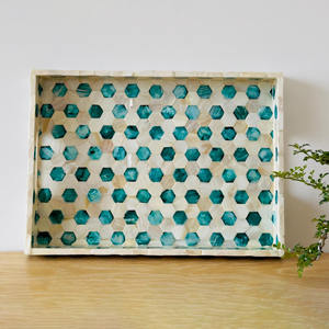 Elegante bandeja de nácar, el más vendido MOP Capiz Shell Bandejas para servicio de restaurante de hotel - Product Image 4