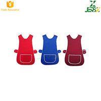 Tablier de cuisine sans manches en polyester réutilisable et tendance pour femmes, pour le nettoyage à domicile, la cuisine, la restauration, le travail, avec bordure blanche