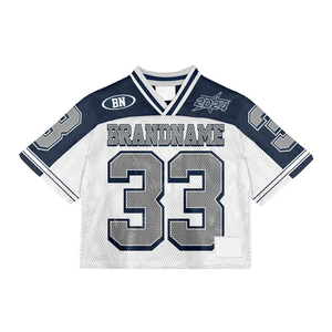 American Cropped Football Mesh Jersey Customized Retro Soccer Mesh <b>T</b>-<b>Shirts</b> <b>Oversize</b> Wholesale Football <b>Shirts</b> - Product Image 4