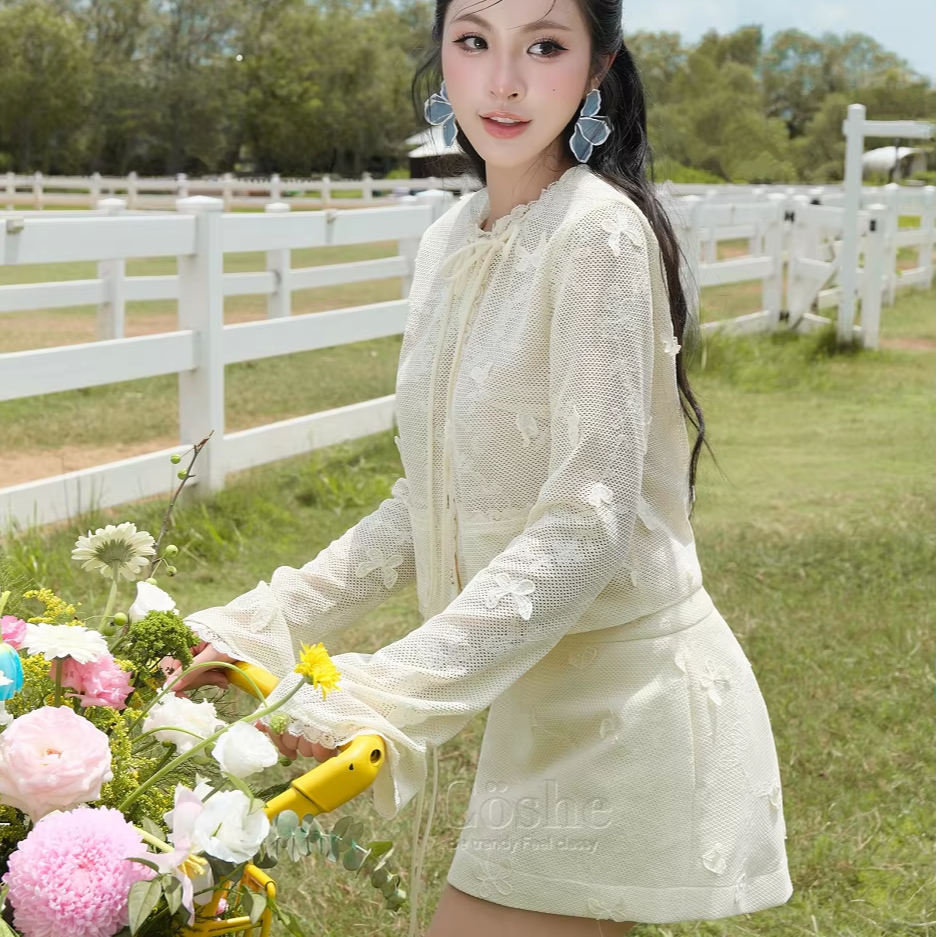 Chiffon Blouse Elegant Skirt Set 2025 New Design