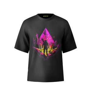 Streetwear unisexe personnalisé T-Shirt 100% coton demi-manches impression goutte à goutte été Style décontracté teint uni OEM tricoté coupe surdimensionnée - Product Image 1