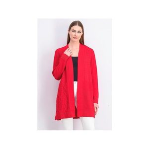 Cardigan Casual da Donna Charter Club, Rosso con Patchwork Ricamato, Bottoni in Acrilico e Lana, Lungo per Autunno ed Estate, Disponibile in Taglia Petite - Product Image 1