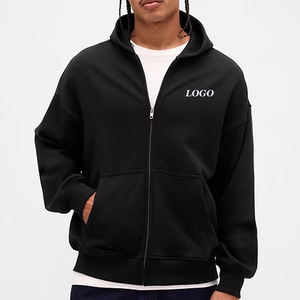 Sweat à capuche pour homme à prix avantageux avec fermeture éclair, matière de haute qualité avec capuche pour un confort en hiver, design tendance avec logo personnalisé - Product Image 1