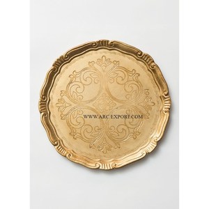 Design classique grande taille plaqué or Unique bol de service alimentaire moderne nouveau Style vaisselle décorative plateau de service alimentaire - Product Image 1