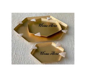 Plateau à thé et à café en laiton de qualité exclusive, design fantastique, couleur or, plateau de service pour chocolats et en-cas en Inde - Product Image 6