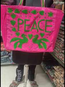 Sacs Suzani indiens, broderie à la main, sacs de shopping, sacs de voyage pour femmes, sac Love & Birds, sacs de shopping à une poche - Product Image 2