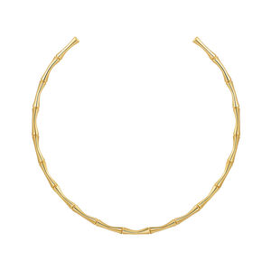 أحدث قلادة مفتوحة للنساء بتصميم الخيزران قابلة للتعديل مطلية بالذهب عيار 18 قيراط من الفولاذ المقاوم للصدأ بالجملة P243465 - Product Image 1