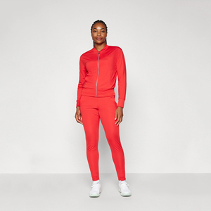 Vêtements de fitness unis de couleur unie pour femmes, survêtements, ensemble 2 pièces à capuche et pantalon à fermeture éclair à bas prix et coupe ajustée - Product Image 3