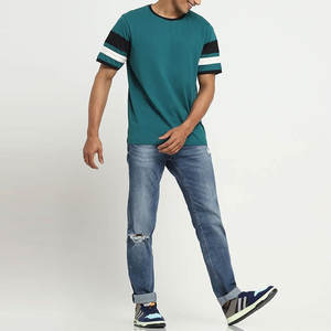 T-shirts unis T-shirt 100% coton pour hommes Conception de logo personnalisé Vêtements pour hommes à manches courtes Col rond T-shirts respirants d'été - Product Image 5