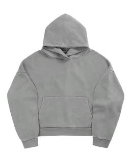2025 personnalisé Vintage pierre lavé 100% coton hommes Boxy goutte épaule sweats à capuche de haute qualité solide uni teint hiver Streetwear - Product Image 1