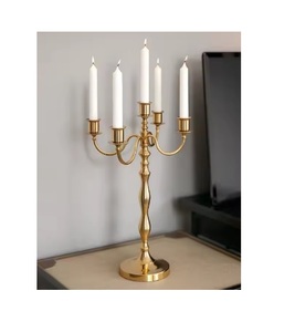 Baroque <b>Candelabra</b> Wedding Centerpieces <b>Gold</b> Plated Hand Embossed Tall Wedding Handmade <b>Candelabra</b> for Sale - Product Image 1