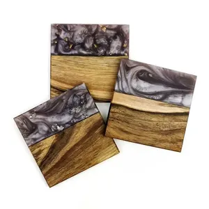 Sous-verre en résine de meilleure qualité Coulée de résine Dessous de verre en cristal Souvenir en résine - Product Image 5