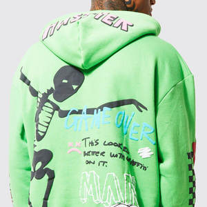 Survêtement à la mode à manches longues, survêtement délavé sérigraphié Style de poche, survêtement en détresse - Product Image 3