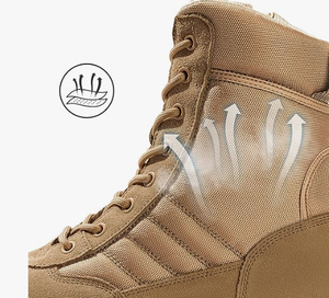 Bottes de travail pour hommes avec fermeture éclair latérale de 8 pouces, style tactique, bottes de moto et de plein air - Product Image 2