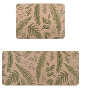 Ensemble de tapis de cuisine deux pièces sur mesure, modernes et originaux, en lin et caoutchouc, lavables et résistants à l'eau pour évier et cuisinière - Product Image 2