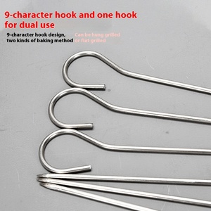 Giá bán buôn dùng một lần thẳng BBQ xiên BBQ xiên với vòng xử lý cho nướng Trung Quốc bán buôn tùy chỉnh thép không gỉ - Product Image 5
