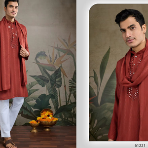 กระจกจริงพิมพ์ลายไหม kurtas กับ dupatta สำหรับปาร์ตี้ทางการอินเดียและปากีสถานเลือกสำหรับสวมใส่ทางการหรูหรา - Product Image 1