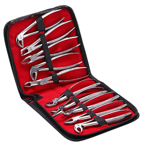 Juego de 10 Fórceps Manuales de Acero Inoxidable para Extracción Dental, Instrumento Quirúrgico Dental con Agarre Ergonómico, Certificado CE - Product Image 1