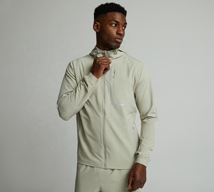 Chaqueta cortavientos impermeable con capucha para hombre, con cierre de cremallera de nailon tejido bordado, cortavientos impermeable para hombre - Product Image 4