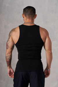 Vente en gros de haute qualité Logo personnalisé hommes débardeurs couleur unie grande taille respirant gymnastique entraînement sans manches débardeur hommes - Product Image 3
