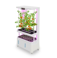 Système hydroponique intelligent avec lumière de culture LED réglable et minuterie de cycle d'arrosage automatique, idéal pour la culture intérieure de bleuets, de laitues et d'herbes.