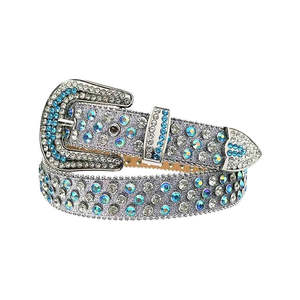 Bracelet gris brillant avec ceinture strass cloutée Aqua & Crystal - Product Image 2