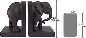 Porte-livres décoratifs en forme d'éléphant, 7 pouces, lot de deux, en laiton imitation - Product Image 6