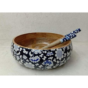 Cuenco de comida de madera de lujo, mesa de comedor de artículos de Hotel, forma redonda grande con trabajo Meena, Ideal para almacenamiento de alimentos, elegante y duradero - Product Image 6