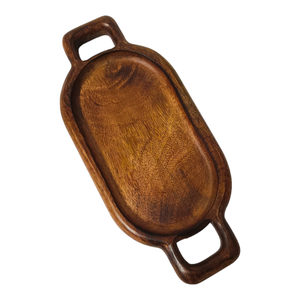 Luxury Natural Dark Brown Oval-Shaped Mango Wood Serving Tray <b>Large</b> Bulk Supply Rounded Edge Home Kitchen Hotel-Wholesale Rate - Product Image 4