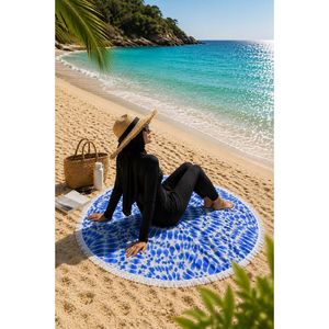 ผ้าเช็ดตัวชายหาดลายหยดน้ำสีฟ้า - Product Image 3