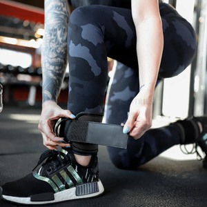 Poignets de cheville d'haltérophilie rembourrés en néoprène anneau en D sangles de cheville réglables bande de poignet pour les Machines de câble de gymnastique entraînement Fitness - Product Image 3