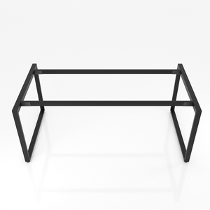 Table de réunion rectangulaire SFRT103 de style minimaliste en fer 25x50 avec repose-pieds - Product Image 1