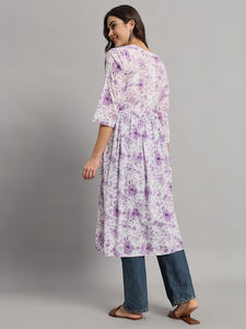 Vestido largo MulMul estampado de verano para mujer, bordado Chikan hecho a mano, silueta recta, vestido de diseño sólido étnico Natural - Product Image 6