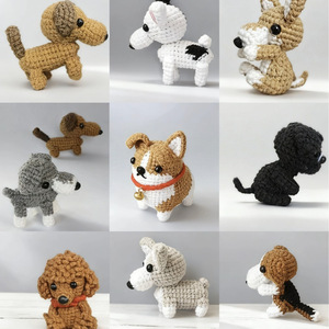 Aika Trending - Colgante de Perrito Amigurumi Hecho a Mano, Miniatura de Perro de Ganchillo, Decoración de Habitación de Algodón PP - Product Image 4