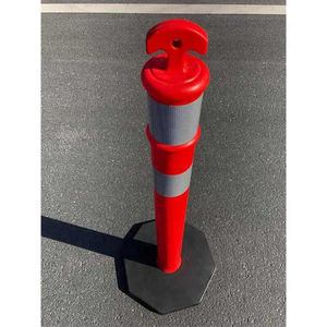 Cadena de plástico reflectante roja y blanca, Base llena de arena y agua, poste de advertencia de tráfico, seguridad superior, delineador de PE, bolardo de goma - Product Image 3