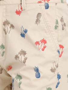 Pantalones cortos casuales estampados calientes con patrón tropical Ropa de playa de verano Pantalones cortos de algodón hasta la rodilla con cierre de botón y bolsillos laterales - Product Image 5