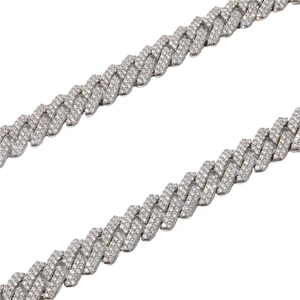 Chaîne et bracelet cubains sertis de diamants de luxe avec pavé de diamants moissanite, bijoux hip-hop étincelants pour hommes et femmes, à porter pour les fêtes - Product Image 3