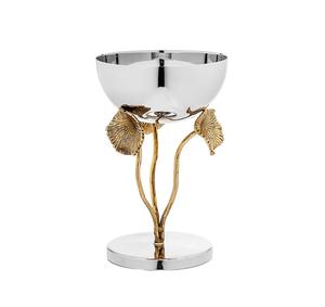 Bol de forme ronde fait main de luxe de conception fantaisie avec base dorée en acier inoxydable en aluminium et métal Style de luxe unique - Product Image 6