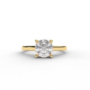 IGI Certified Round Cut Lab Grown Diamond Solitaire Engagement - Wedding <b>Ring</b> in 9K Yellow / White & Rose Gold - Product Image 5