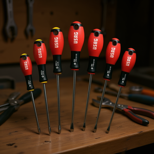 <b>Set</b> of 7 USAG <b>Screwdrivers</b> for Slot-Head and PHILLIPS Screws - Product Image 3